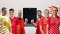 The image shows players from the men's and women's teams of FC Bayern Munich
